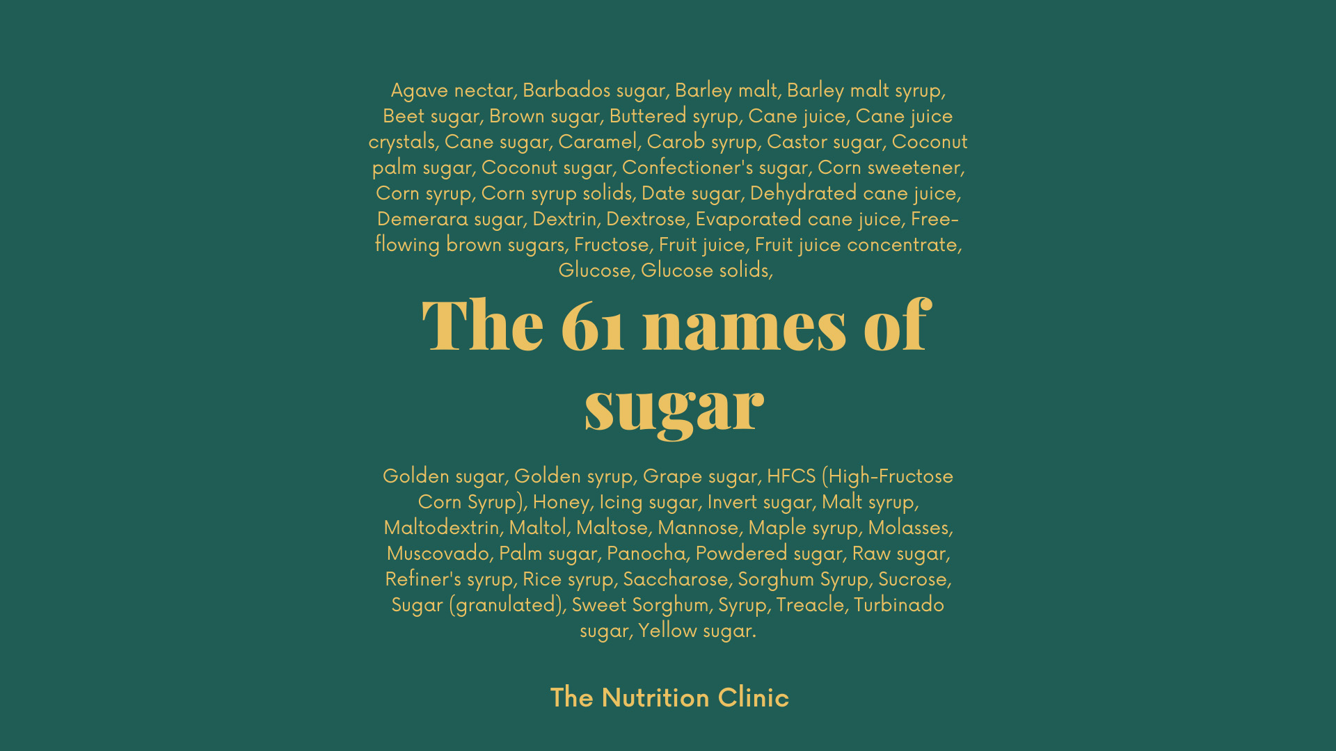Sugar Names Sugar Names